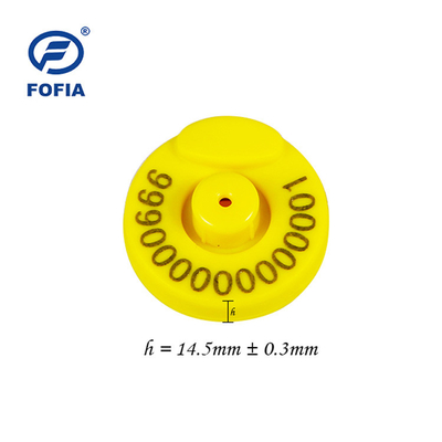 FOFIA RFID ইলেকট্রনিক ইয়ার ট্যাগ গরুর জন্য গরুর জন্য থার্মোমিটার সহ পশু ট্র্যাকিং ট্যাগ