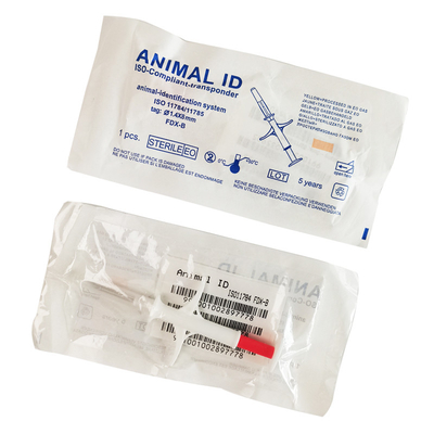 R/W স্ট্যান্ডার্ড ISO 11784/5 FDX-B প্রাণী সনাক্তকরণের জন্য সাদা সিরিঞ্জের আইএসও সনাক্তকরণ মাইক্রোচিপ