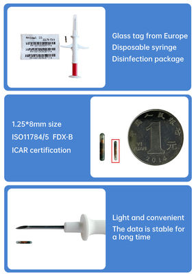 Fofia 2026 Hot Selling RFID 134.2kHz Animal ID মাইক্রোচিপ ইন্টিগ্রেট টাইপ ইয়ার ট্যাগ ZS009 গবাদি পশুর ইনজেকশনের জন্য জলরোধী
