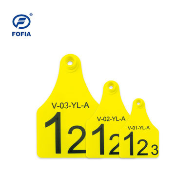 আরএফআইডি ভিজ্যুয়াল ট্যাগ মিনি / মাঝারি / বড় আকার পশু পরিচালনার জন্য সেরা পছন্দ লেজার মুদ্রণ সমর্থন 134.2 Khz হলুদ