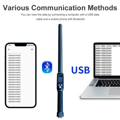ISO11784/5 আরএফআইডি হ্যান্ডহেল্ড 134.2khz লং রেঞ্জ উফ আরএফআইডি রিডার গবাদি পশু কানের ট্যাগ স্টিক রিডার