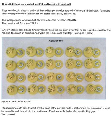 গবাদি পশু পরিচালনার জন্য জলরোধী টিপিইউ নির্মাণ এবং ১৩৪.২ কিলোহার্টজ ফ্রিকোয়েন্সি সহ আইসিএআর প্রত্যয়িত ইলেকট্রনিক গবাদি পশু কানের ট্যাগ