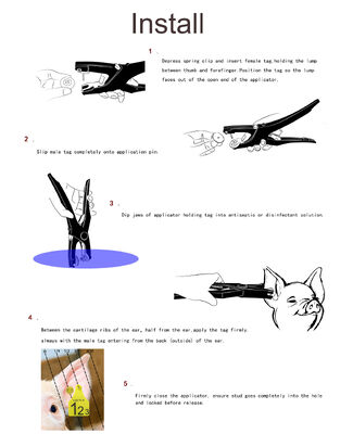 টেকসই কান ট্যাগ অ্যাপ্লিকেটর প্লায়ার গবাদি পশু ভেড়া শূকর গরু ছাগলের জন্য উপযুক্ত লাইভস্টক কান ট্যাগিং করার যন্ত্র মেটাল টুল