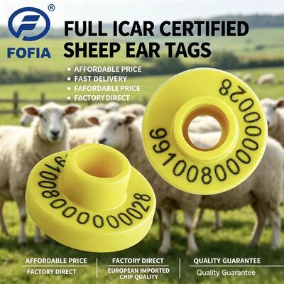 ইলেকট্রনিক ইয়ার ট্যাগ RFID ICAR সার্টিফাইড ISO11784 85 FDX B কমপ্লায়েন্ট ওয়াটারপ্রুফ TPU মেটেরিয়াল টেকসই ডিজাইন ফর অ্যানিমেল ম্যানেজমেন্ট