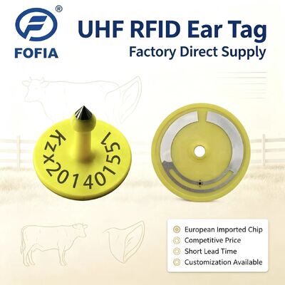 Fofia ICAR ET926 জলরোধী RFID টিপিইউ পশু কানের ট্যাগ FDX-B 134.2Khz EM4305 চিপস গবাদি পশু গবাদি পশু শূকর ভেড়া