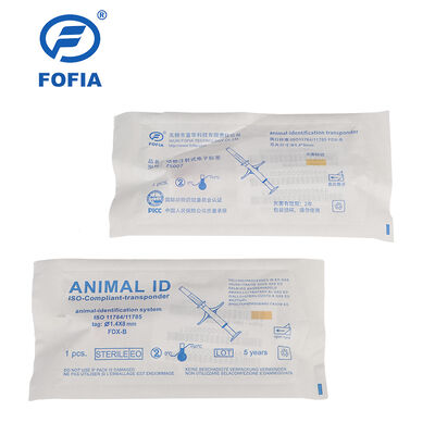 FOFIA ZS007 ICAR সার্টিফাইড 134.2kHz RFID ইয়ার ট্যাগ পশু মাইক্রোচিপ FDX/EM4305 IP67 জলরোধী সাদা পিপি 1.4x8mm কুকুর বিড়াল পোষা প্রাণী