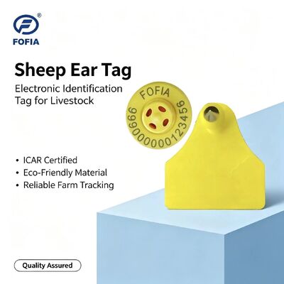 FULL ICAR সার্টিফাইড 134.2KHz FDX-B RFID টিপিইউ উপাদান ভেড়া ও গবাদি পশু কানের ট্যাগ নতুন পশুপালন ট্র্যাকিং এর জন্য ET957+T967 Fofia