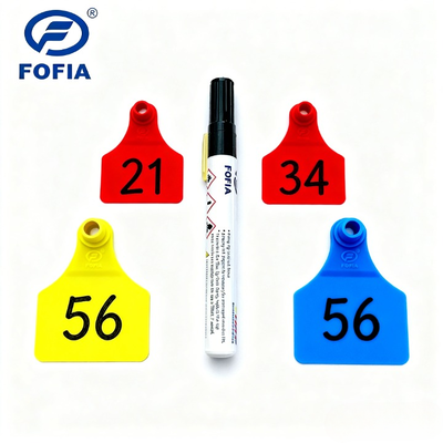 FOFIA New Plastic Cow & Pig Farm Livestock Identification Marker Waterproof Ear Tags with Mark Pen Black Ink 1 Year Warranty
