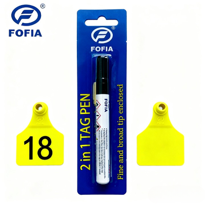 FOFIA New Plastic Cow & Pig Livestock Identification Marker Waterproof Animal Ear Tags with Mark Pen Black Ink 1 Year Warranty