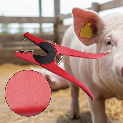 New FOFIA Red Aluminum Alloy RFID Farm Animal Ear Tag Applicator with Laser Coding for Cow Pig Sheep & Horse Ear Tags