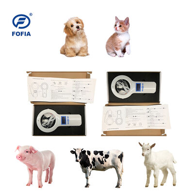 FOFIA Durable Plastic PT200 RFID Handheld Reader 128x64 OLED Screen IS011784/5 Protocol Long-Range Reading White 134.2kHz USB
