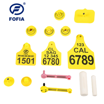 FOFIA RFID ইলেকট্রনিক ইয়ার ট্যাগ গরুর জন্য গরুর জন্য থার্মোমিটার সহ পশু ট্র্যাকিং ট্যাগ