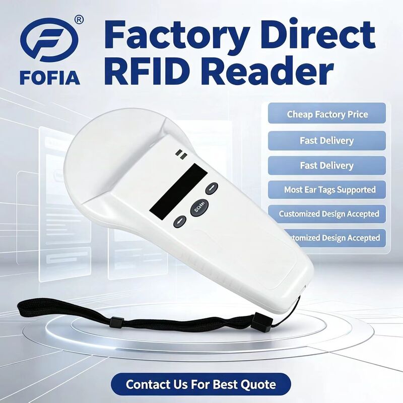 জলরোধী RFID হ্যান্ডহেল্ড রিডার 128x32 OLED স্ক্রীন ইউএসবি ফর প্লাস্টিক লং-রেঞ্জ সলিউশন পোষা প্রাণী এবং খামার এবং খামারের জন্য 125khz ব্যবহার