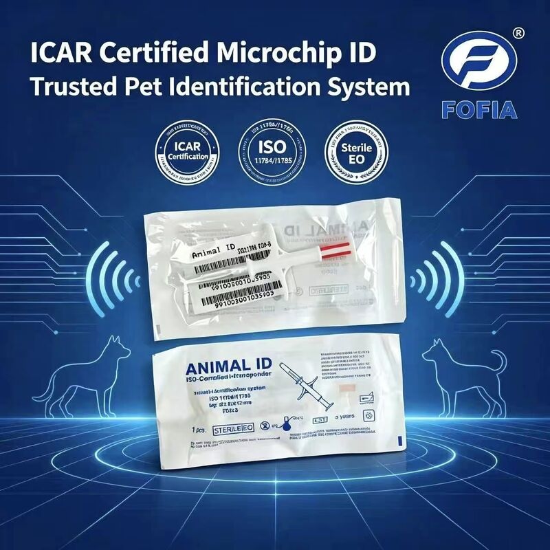 Fofia নতুন ICAR সার্টিফাইড RFID 134.2kHz PP পশু আইডি মাইক্রোচিপ কুকুর এবং বিড়ালের জন্য জলরোধী 1.5 বছরের ওয়ারেন্টি