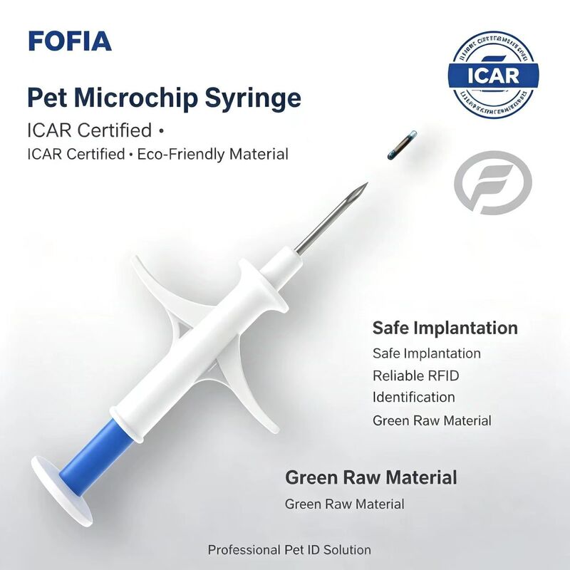 FOFIA ZS007 ICAR সার্টিফাইড 134.2kHz RFID পশু মাইক্রোচিপ FDX/EM4305 IP67 জলরোধী হোয়াইট পিপি 1.4x8mm কুকুর বিড়াল খরগোশ গবাদি পশু নতুন