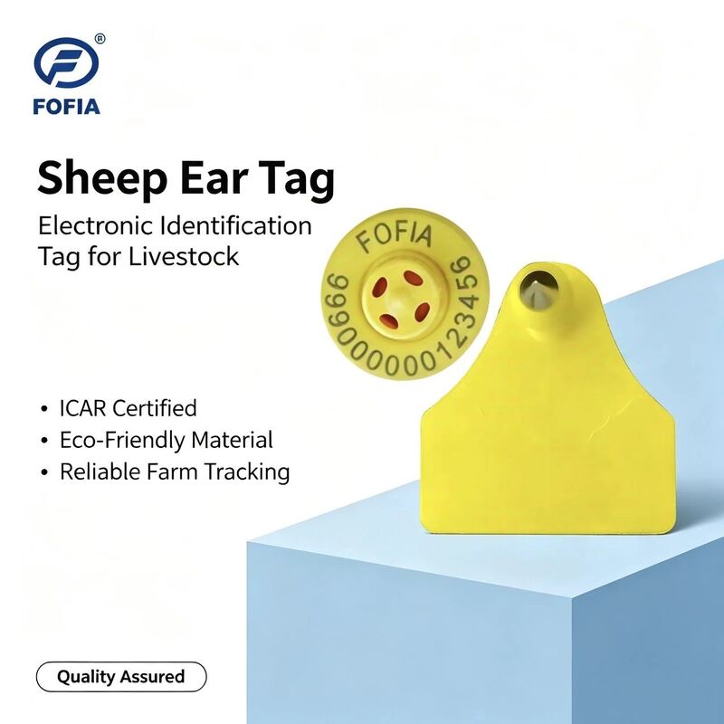 FULL ICAR সার্টিফাইড 134.2KHz FDX-B RFID টিপিইউ উপাদান ভেড়া ও গবাদি পশু কানের ট্যাগ নতুন পশুপালন ট্র্যাকিং এর জন্য ET957+T967 Fofia