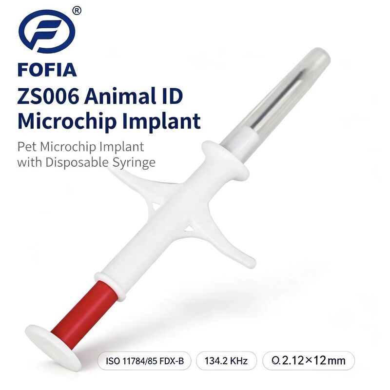 Durable Fofia New RFID 134.2kHz PP Material Dog ID Microchip Waterproof Farm Use Pet Injection 1.5 Year Farm Ear Tag
