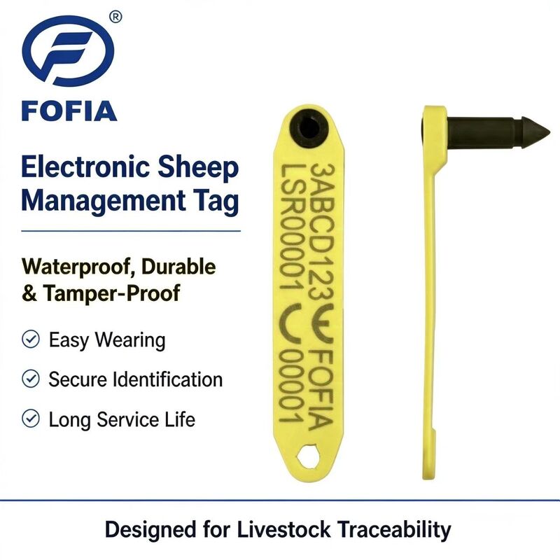 New Fofia High-Temperature Resistant Integrated Anti-Shedding Laser-Coded Electronic ET969 Ear Tag Sheep Built-in RFID RF Chip
