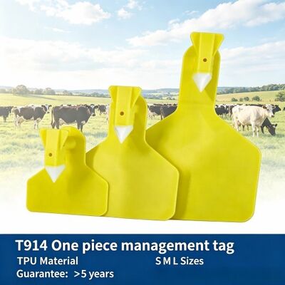 Custom New TPU RFID Plastic Yellow Cattle Pig Sheep Ear Tags for Livestock Management | Fofia T914 Laser-Coded Farm Feedlot ID