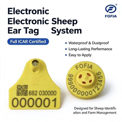 FULL ICAR সার্টিফাইড 134.2KHz FDX-B RFID টিপিইউ উপাদান হলুদ ভেড়া গবাদি পশু কানের ট্যাগ নতুন গবাদি পশু ট্র্যাকিং ET957+T967 ফফিয়া 5 বছর